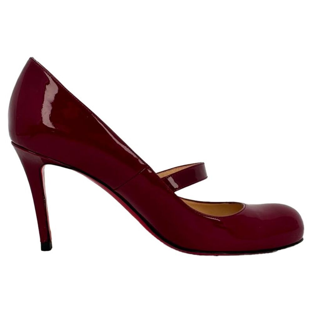 Christian Louboutin Mary Jane Pumps in Burgundy Patent Leather